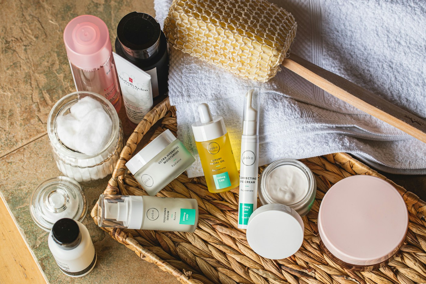 Skincare products on a shelf — illustrative category photograph